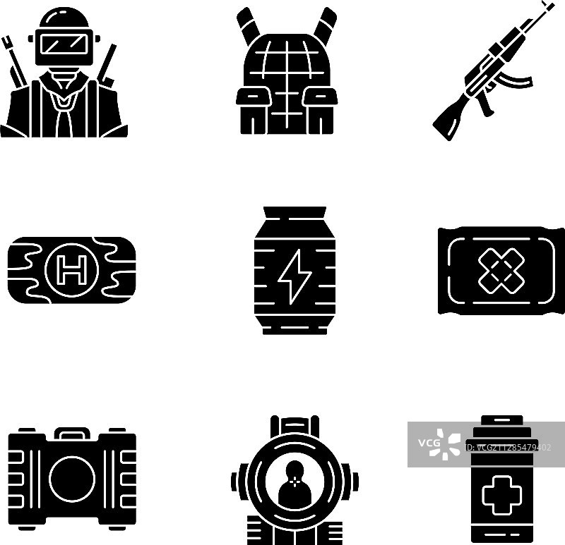 在线游戏库存字形图标电竞套装图片素材