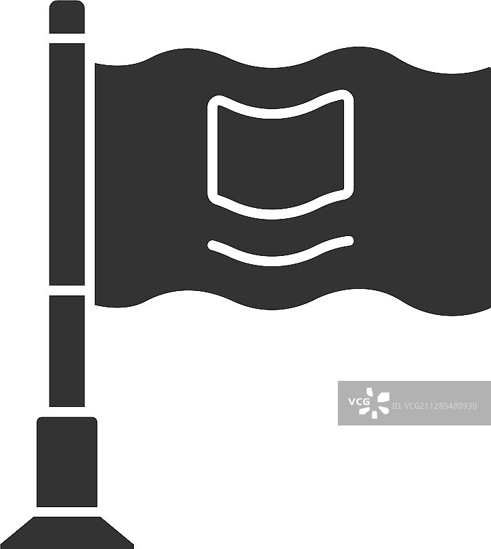 金属旗杆上的小旗帜符号图标图片素材