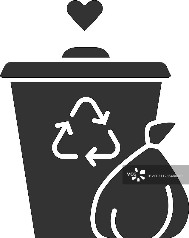 垃圾处理标志符号图标废物管理图片素材