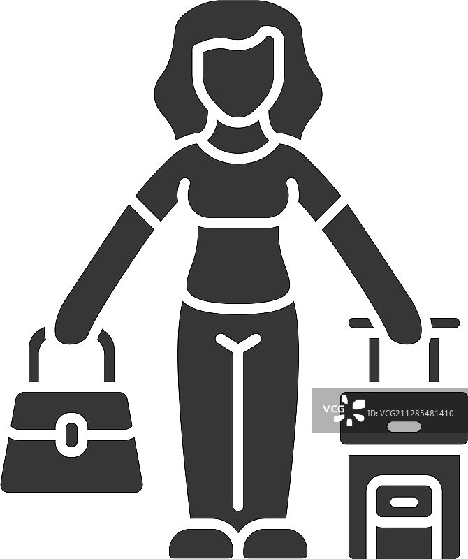 旅行女性字形图标图片素材