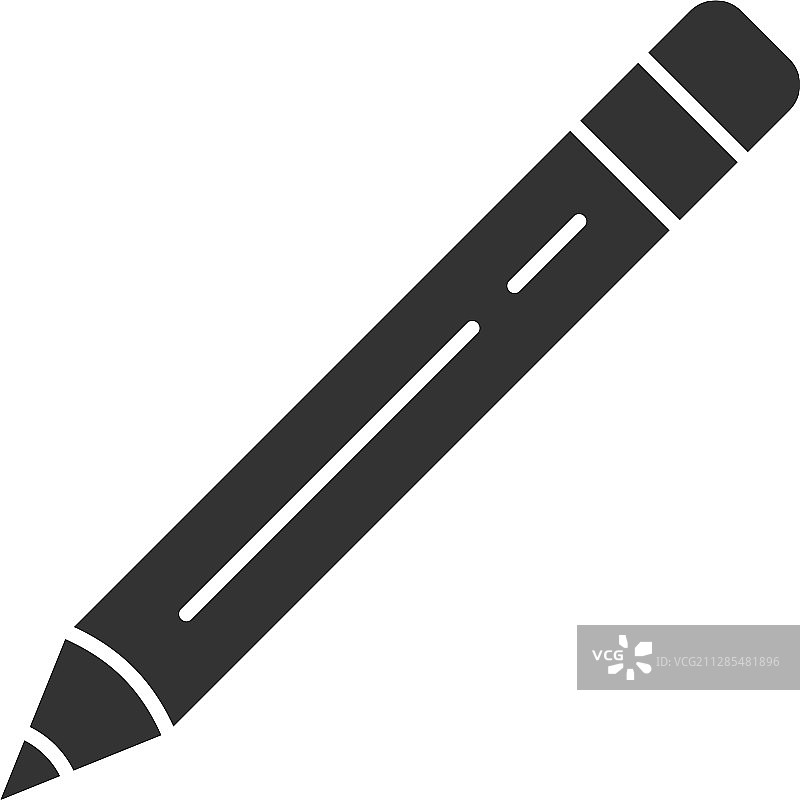 削尖的铅笔和橡皮擦字形图标图片素材