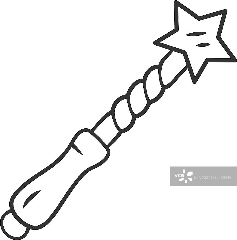 魔杖线性图标，细线魔法图片素材