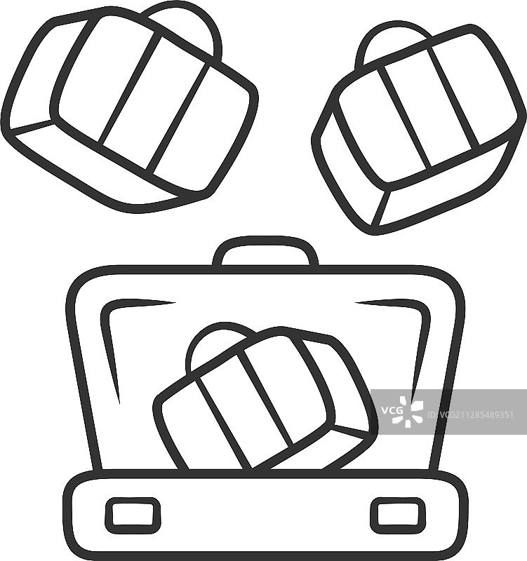 旅行箱整理收纳盒线性图标图片素材