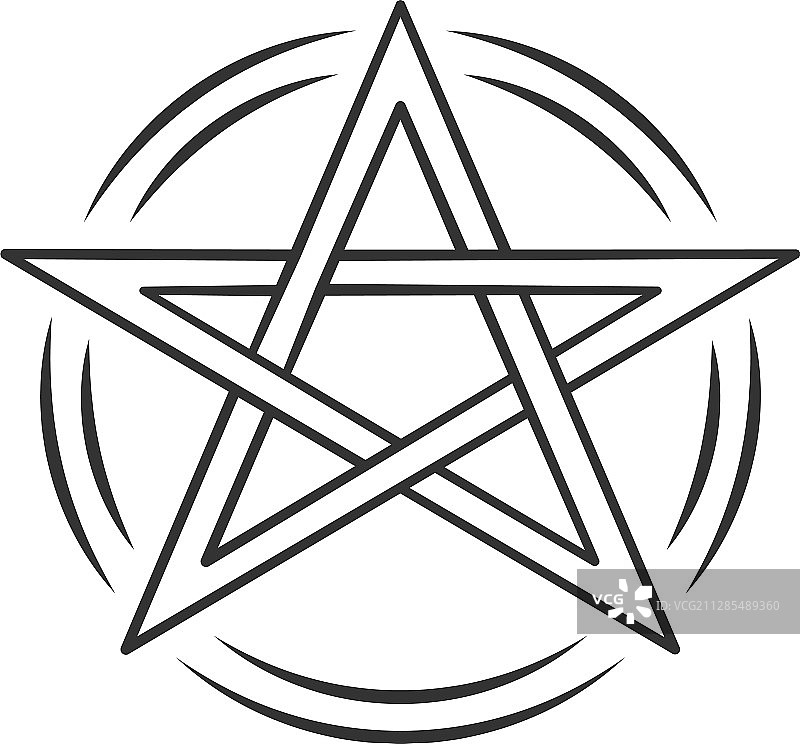 五角星线性图标神秘仪式图片素材
