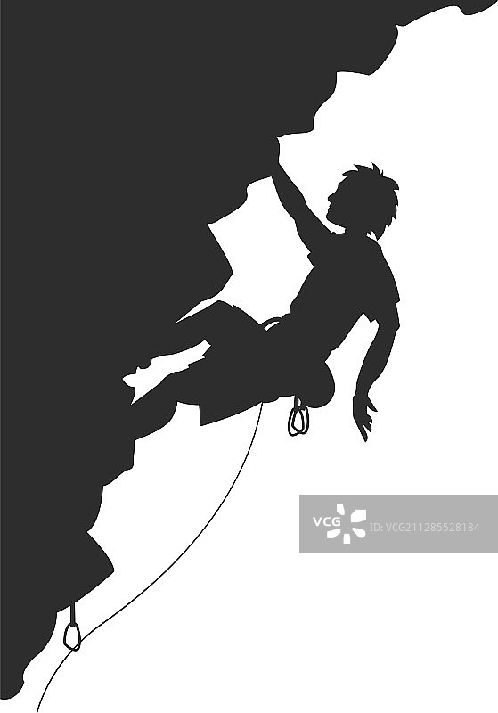 悬垂物中年轻男子剪影图片素材