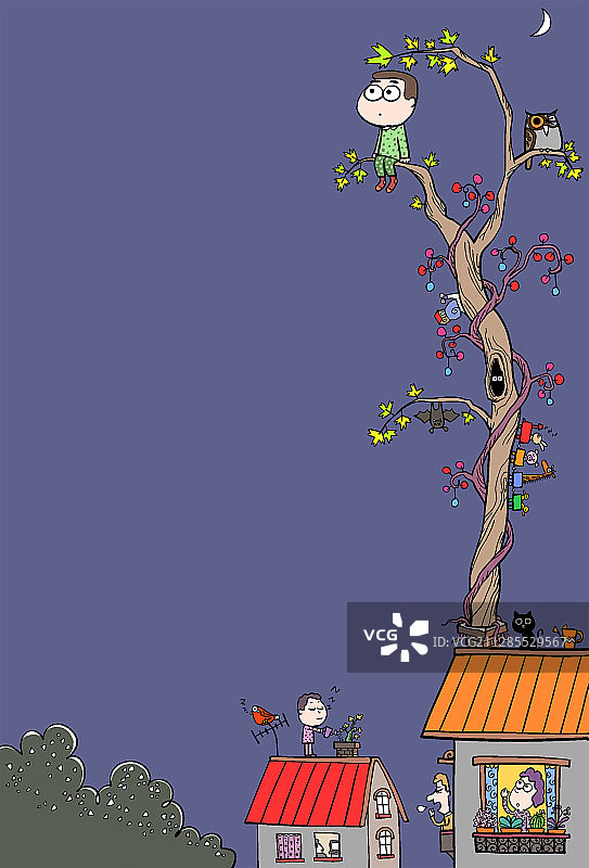 失眠，孤独，以及一个人的屋顶图片素材