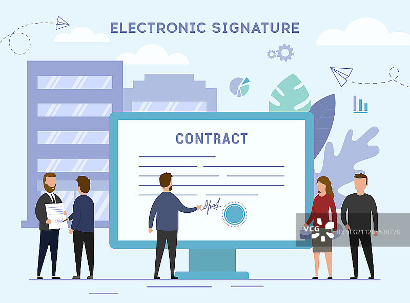 电子签名概念商业人士图片素材