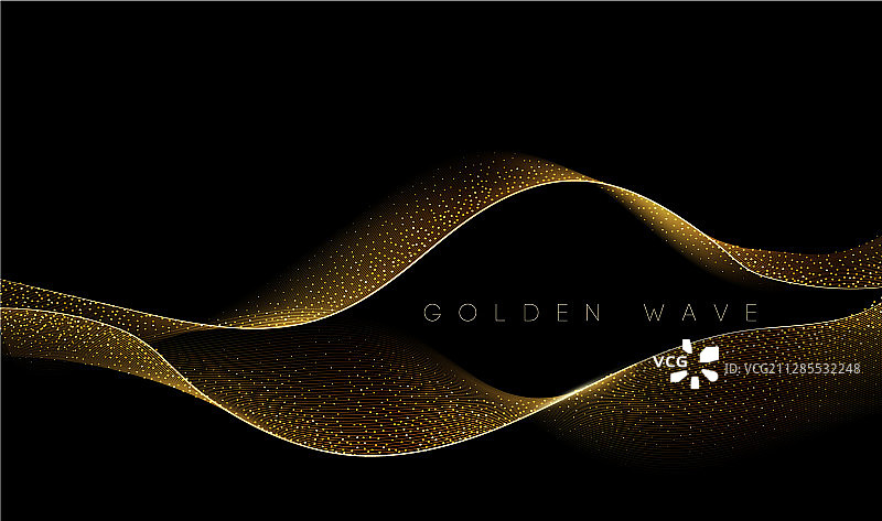 金色波浪抽象设计元素图片素材