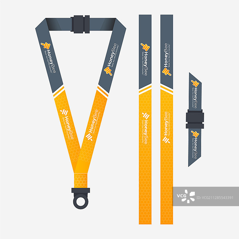 蜜蜂公司橙色挂绳模板图片素材