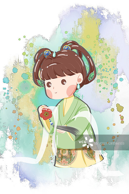 红楼梦金陵十二钗又副册莺儿结梅花络插画图片素材