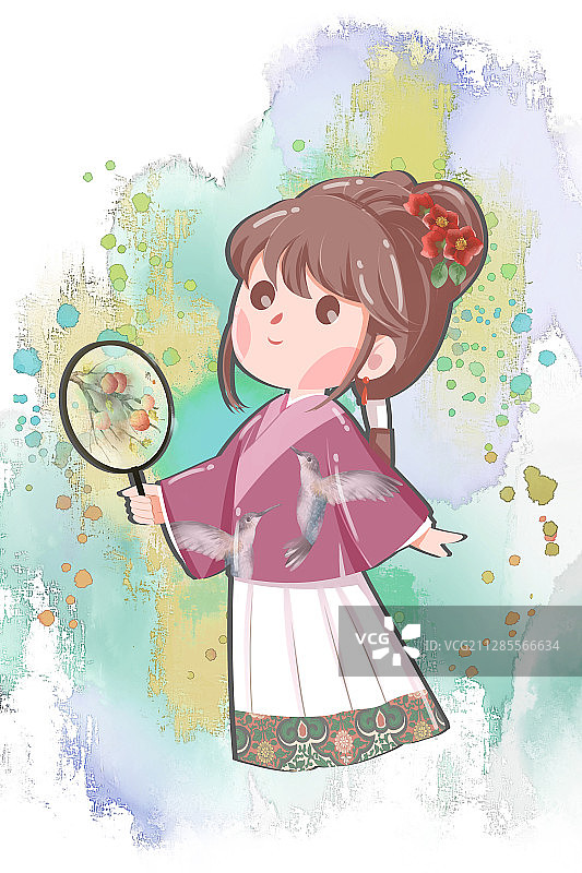 红楼梦金陵十二钗又副册茜雪插画图片素材