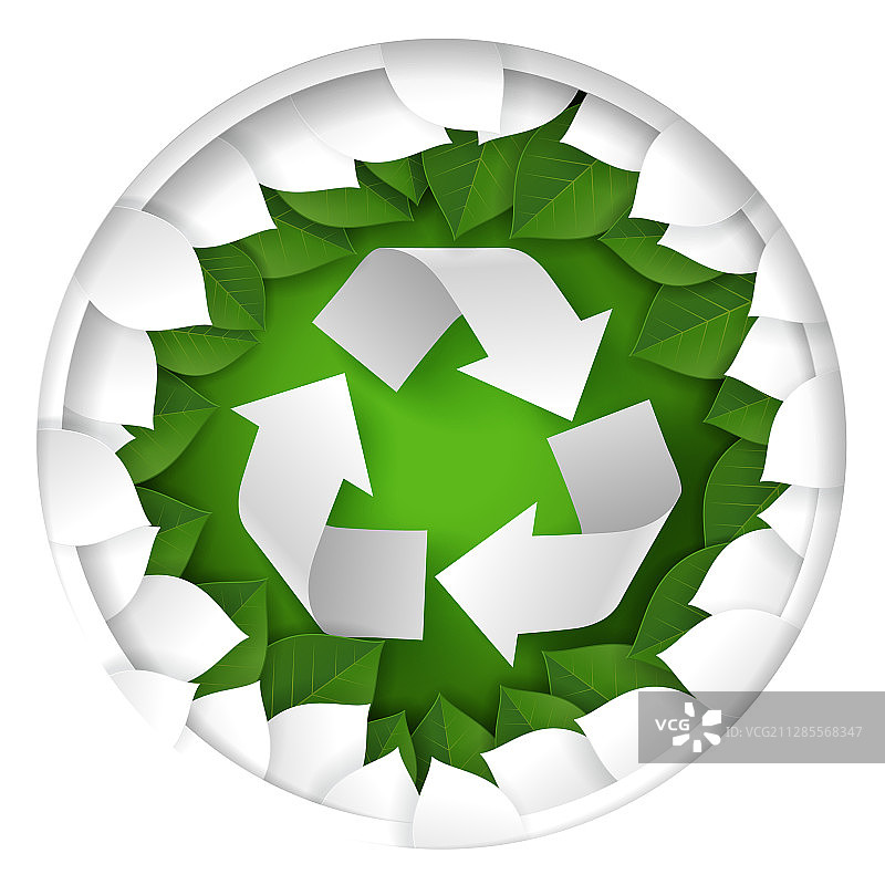 纸艺回收标志图片素材