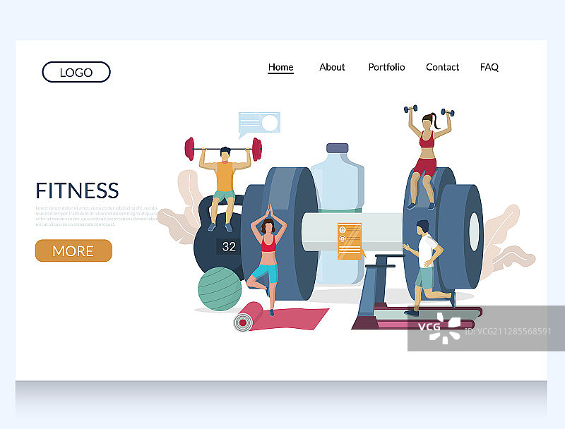 健身网站着陆页设计图片素材