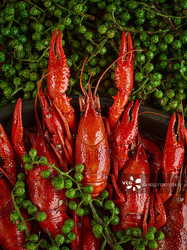 麻辣小龙虾 局部微距特写图片素材