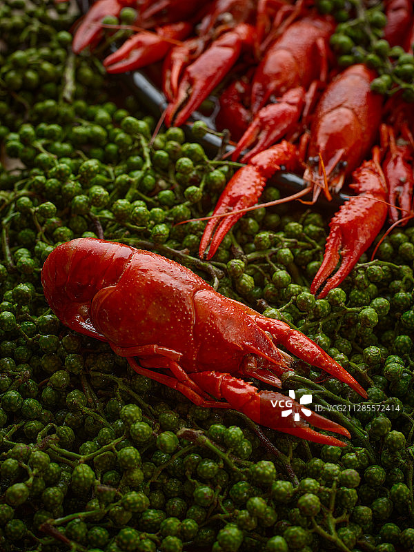 麻辣小龙虾 局部微距特写图片素材