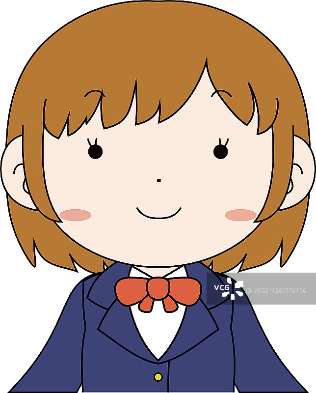 可爱的棕色头发女学生上半身摆姿势图片素材