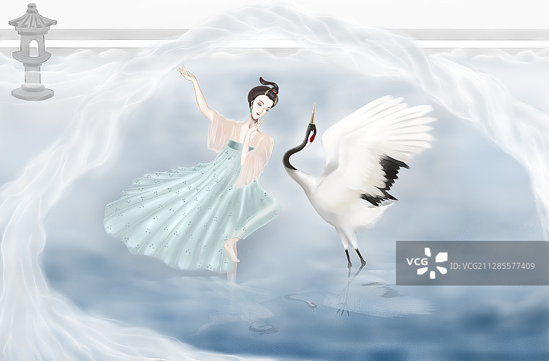 鹤舞图片素材