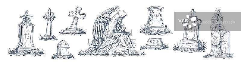 单色墓碑石图片素材