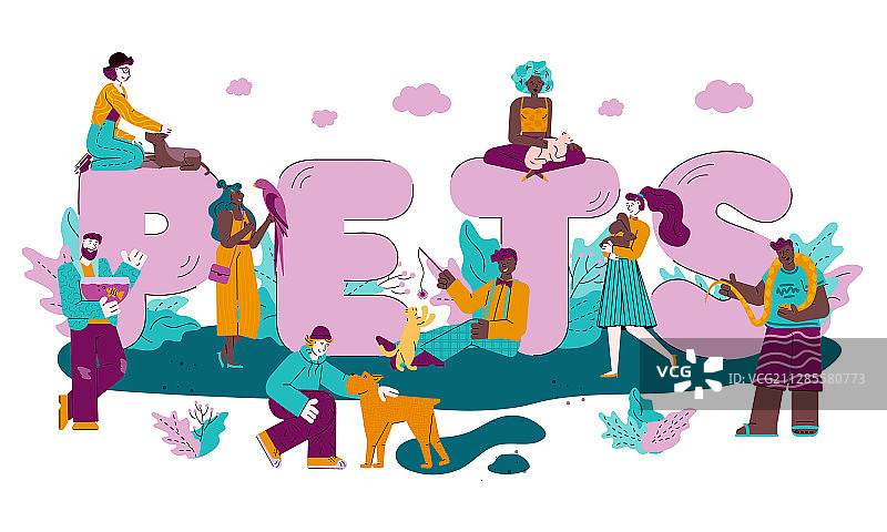 卡通人物与宠物banner图片素材