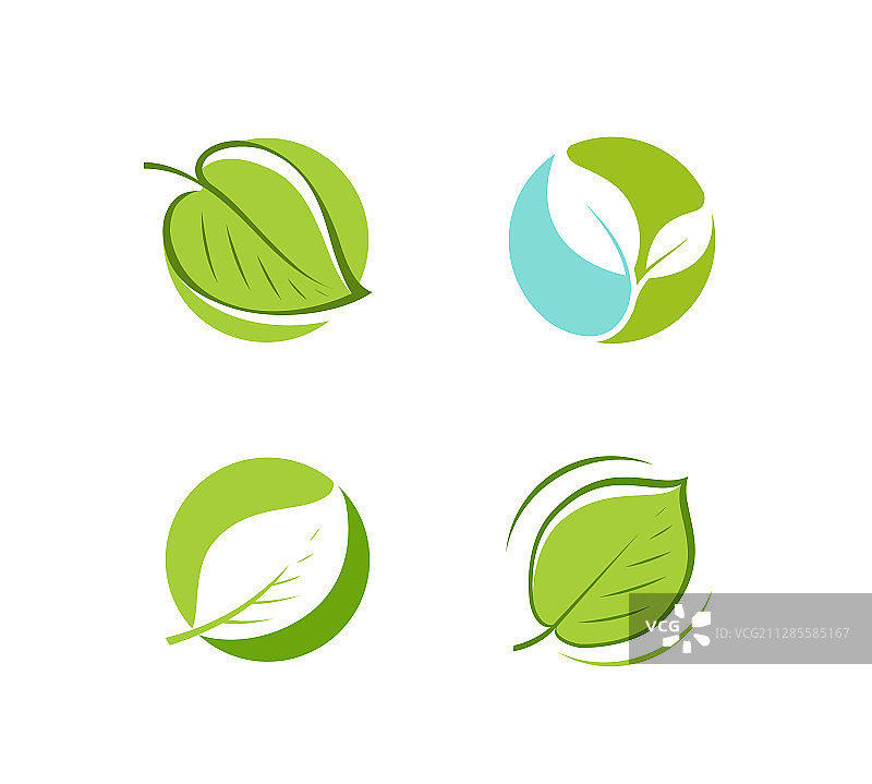 绿色叶子生态标志图片素材