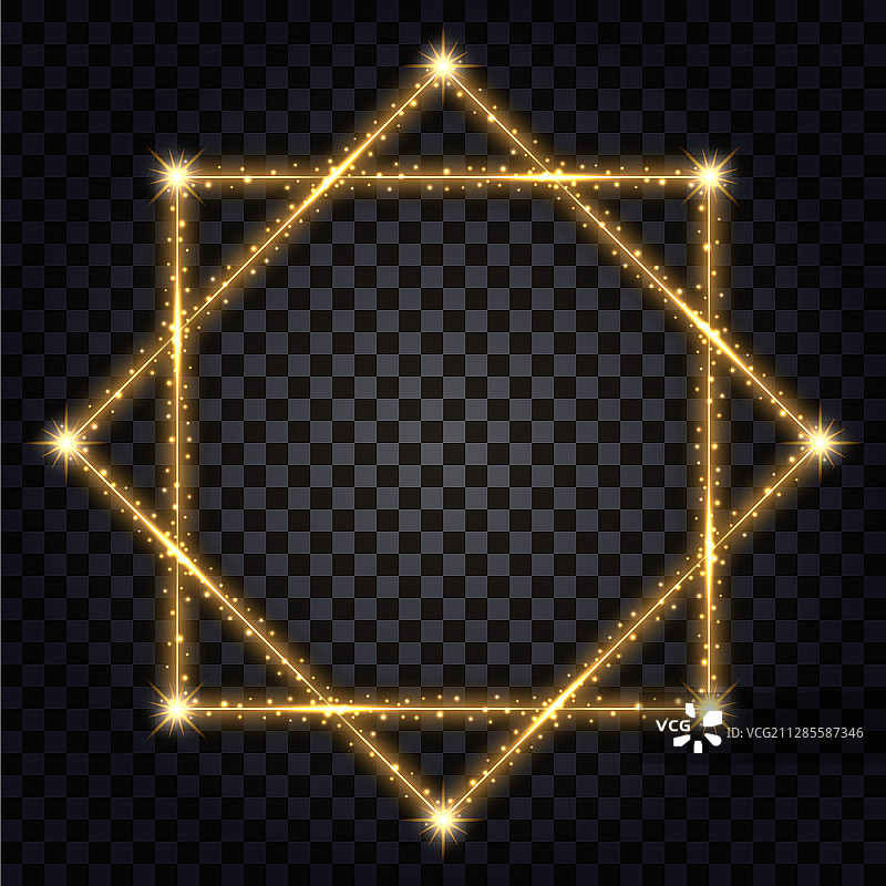 带发光效果的金色装饰画框图片素材