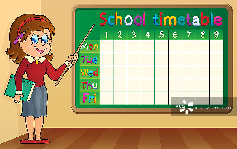 有女老师的学校时间表图片素材