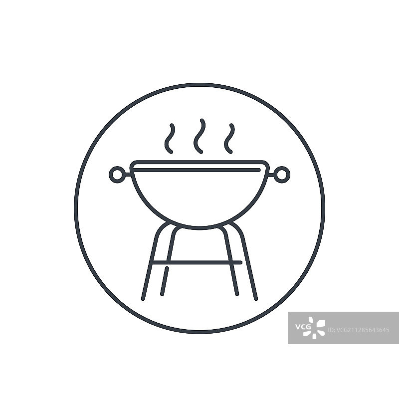 白色背景上的线性烧烤架图标图片素材