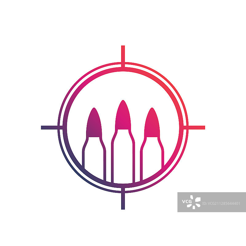 带十字准星的子弹弹药标志图片素材