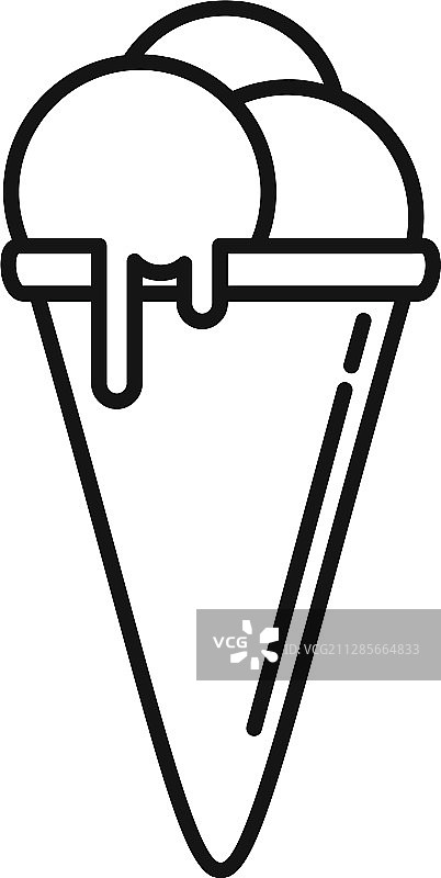 冰淇淋甜筒轮廓图标样式图片素材