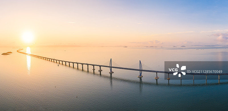 港珠澳大桥日出图片素材