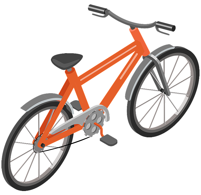 橙色自行车图片素材