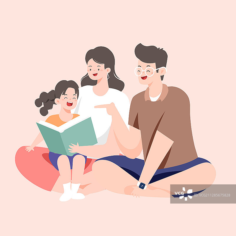 六一儿童节家庭亲子居家生活购物节电商促销活动矢量插画图片素材