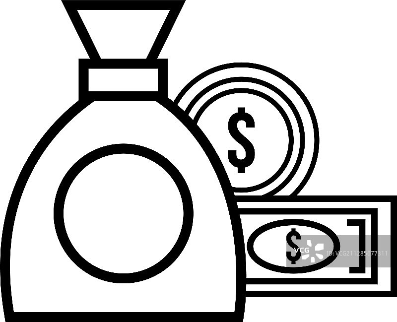 美元钱袋图标图片素材