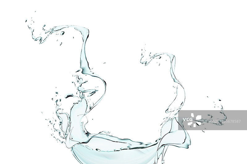 噴濺清澈水花特效图片素材