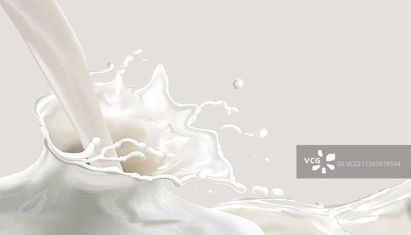 傾倒牛奶噴濺特效图片素材