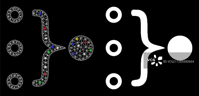 线框元素聚合图标图片素材