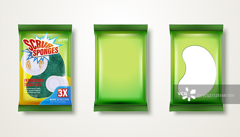 清潔海綿包裝設計图片素材