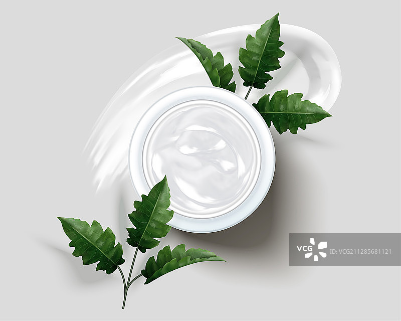 草本护肤瓶包装设计顶视图图片素材