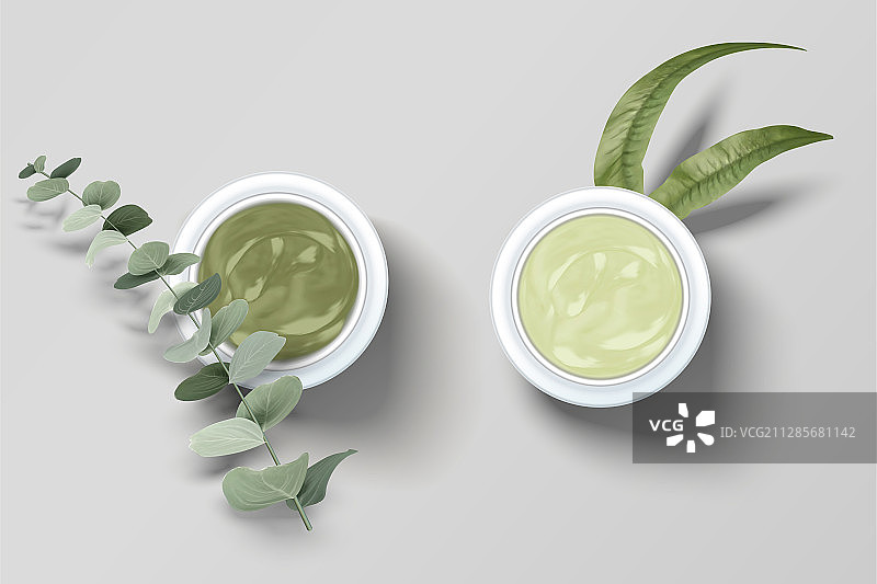 护肤品乳霜罐顶视图图片素材