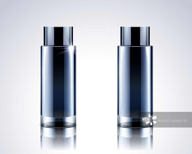 深蓝色护肤品玻璃瓶图片素材