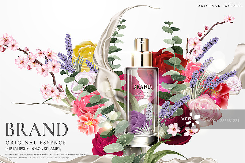 花卉美妆产品广告海报图片素材
