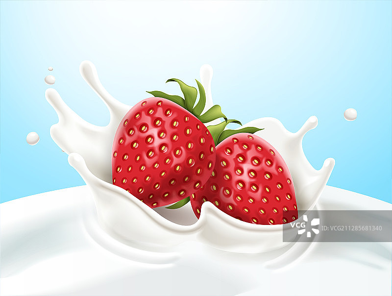 草莓牛奶素材图片素材
