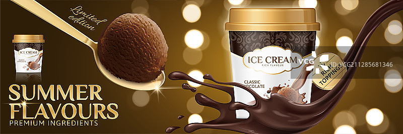 经典冰淇淋横幅图片素材