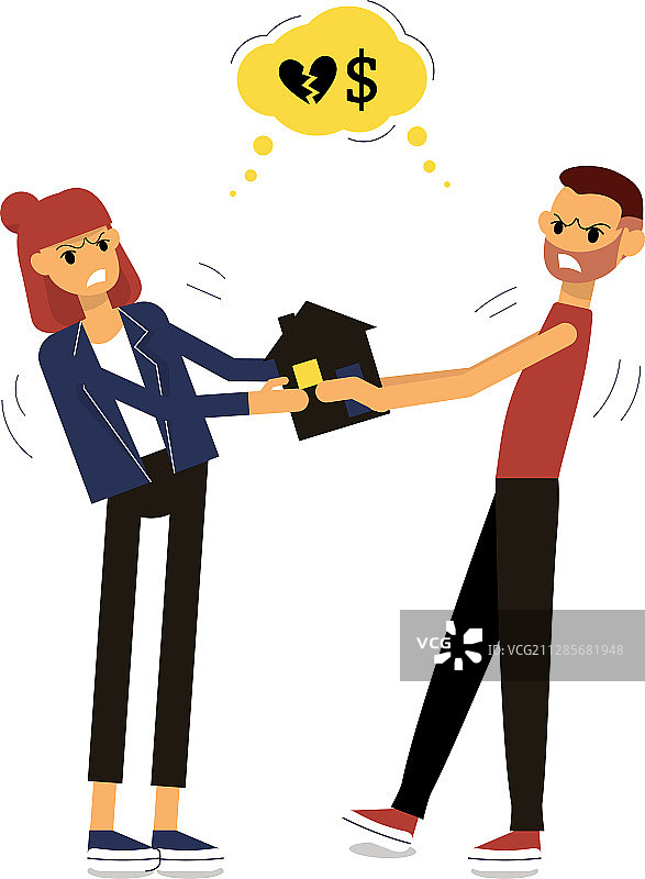 争夺财产的离婚男女图片素材