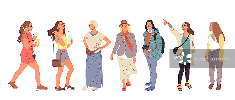 扁平风格的韩国人图片素材