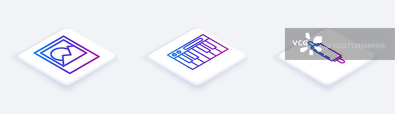2.5D线条相框音乐合成器图片素材