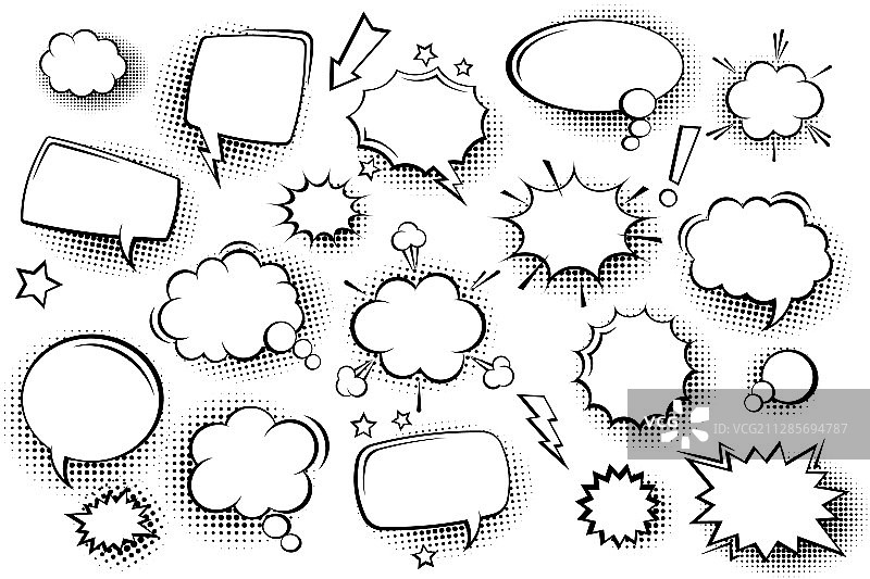 空白漫画对话气泡合集图片素材