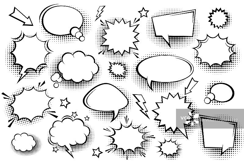 空白漫画对话气泡合集图片素材