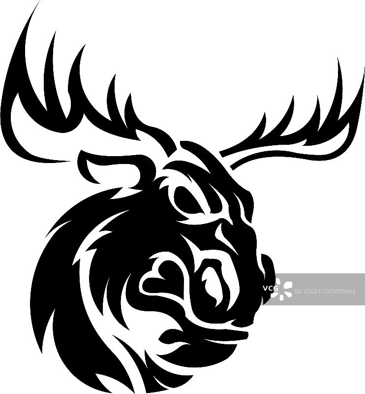 愤怒的驼鹿图片素材