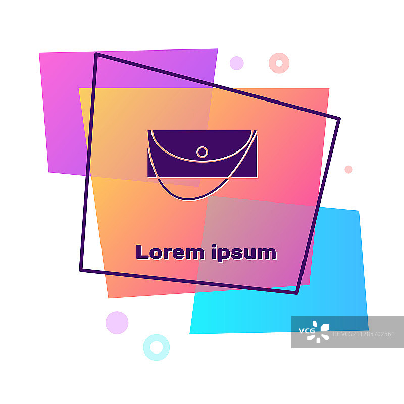 白色背景上的紫色手拿包图标图片素材